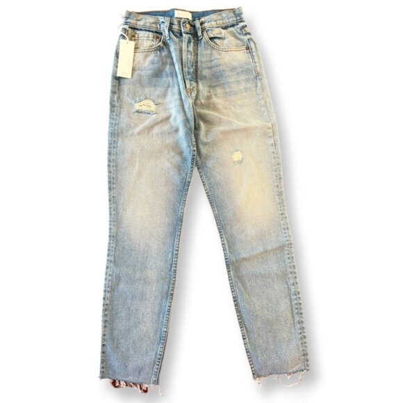 Boyish NWT Billy High Rise Skinny Distressed Jeans Button Fly Raw Hem Size 26 - Picture 3 of 13